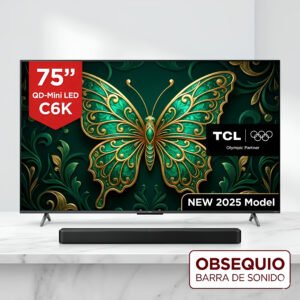 Smart TV TCL Mini LED 75" 4K Google TV 75C6K + Barra de Sonido TCL S45H
